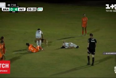 У Бразилії зробили перерву в футбольному матчі через пса, який ганявся за м'ячем