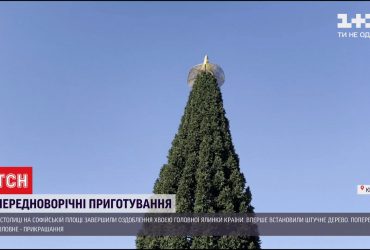 На Софійській площі завершили збирати головну ялинку країни: чи здивує вона киян цього року