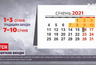 Скільки новорічних вихідних чекає на українців