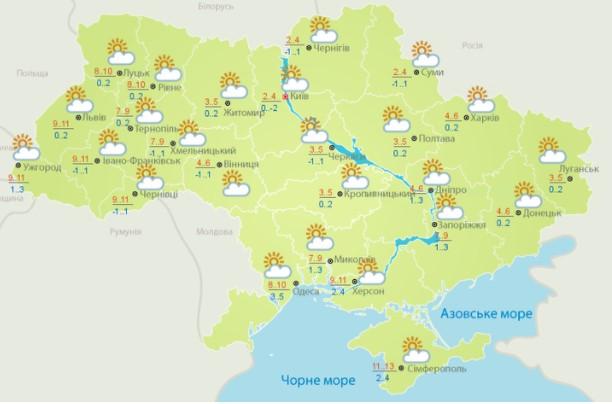 Карта погоды на украине сегодня