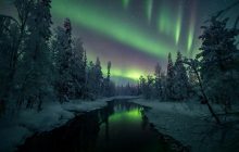 В небе над Лапландией заметили яркое северное сияние (фоторепортаж, видео)