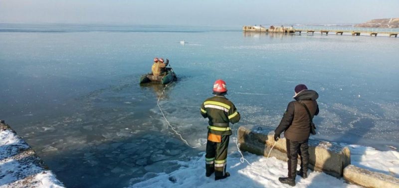 На Хаджибеевском лимане лебедя спасали таким способом / фото od.dsns.gov.ua