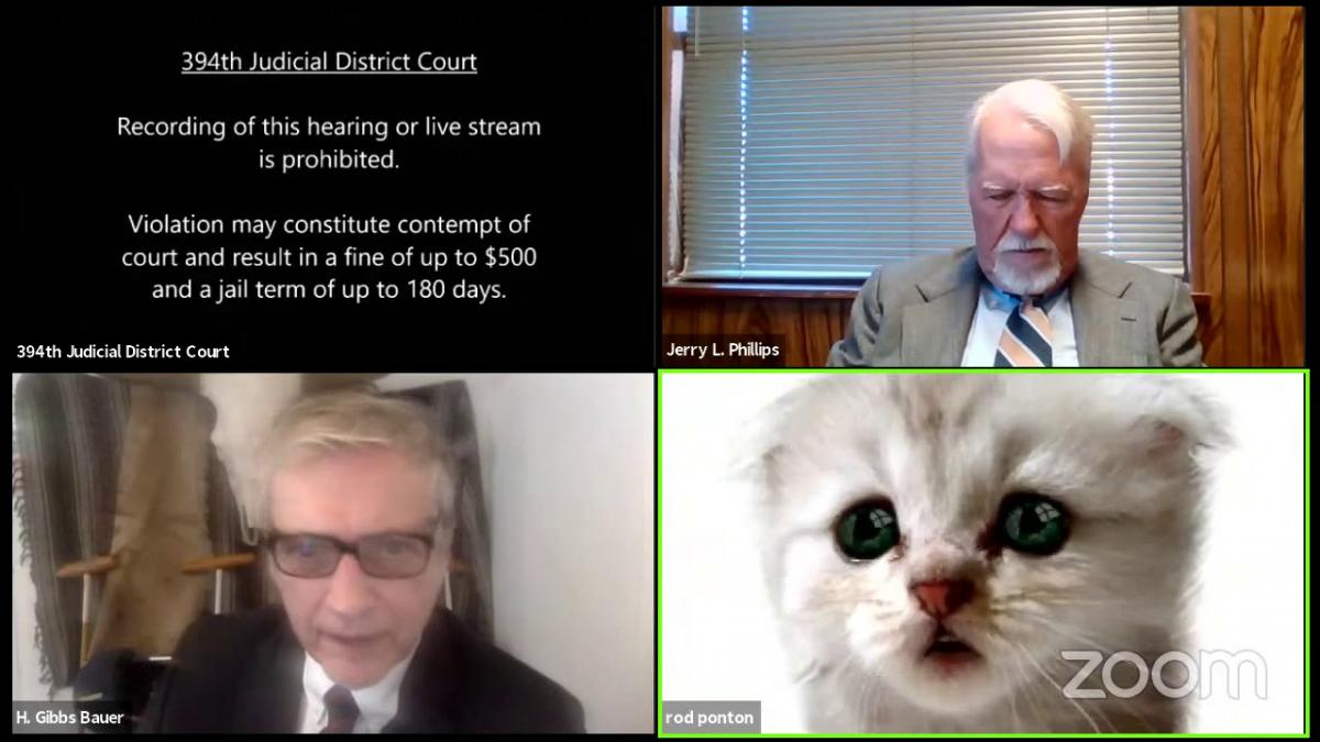 Прокурор Род Понтон не зміг розібратися з фільтрами Zoom / 394th District Court of Texas, YouTube Прокурор Род Понтон не зміг розібратися з фільтрами Zoom / 394th District Court of Texas, YouTube