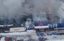Пожар в "Эпицентре" под Николаевом сняли с высоты птичьего полета (видео)