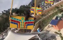 В Китае люди упали с аттракциона в парке развлечений (видео)