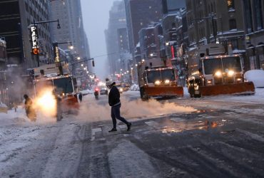 New York City covered with snow