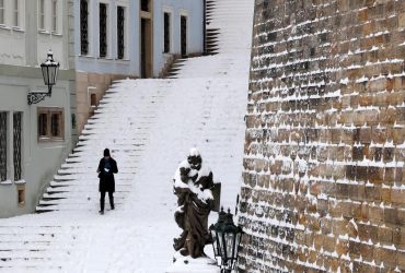 Europe covered in snow