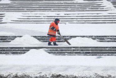 Powerful snowstorm in Kyiv