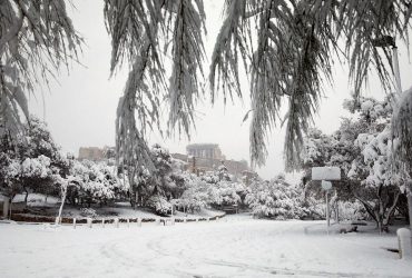 Snow storm in Greece