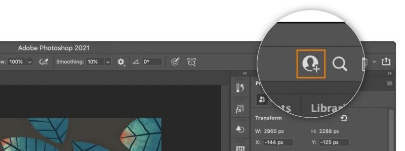 Для совместной работы в Photoshop необходимо отправить приглашение другим пользователям / фото Adobe