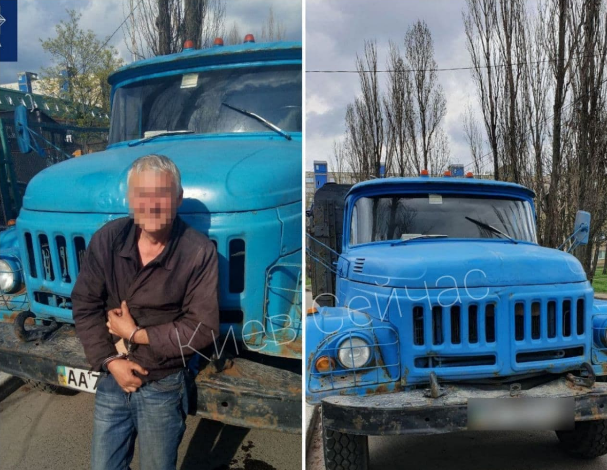 У Києві п'яний чоловік викрав старий ЗІЛ / t.me/kyiv_n У Києві п'яний чоловік викрав старий ЗІЛ / t.me/kyiv_n