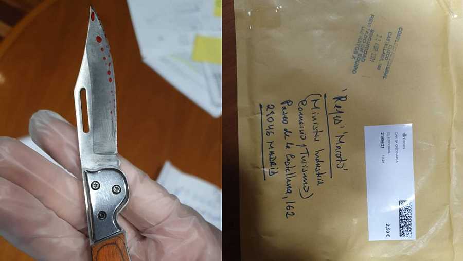 Министр получила по почте нож с красными отметинами / фото RTVE