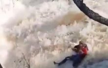 Батько з дочкою зірвалися у водоспад і дивом вижили (відео)