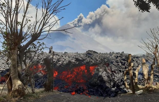Потоки лави у Гватемалі досягли кавових плантацій та поглинули будинок (відео)
