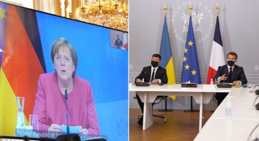 Меркель, Макрон и Зеленский призвали Путина отвести войска от границ Украины