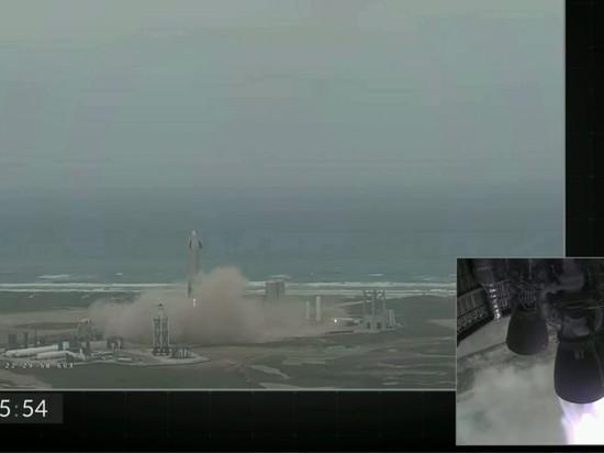 Прототип Starship от SpaceX успешно приземлился / скриншот Прототип Starship от SpaceX успешно приземлился / скриншот