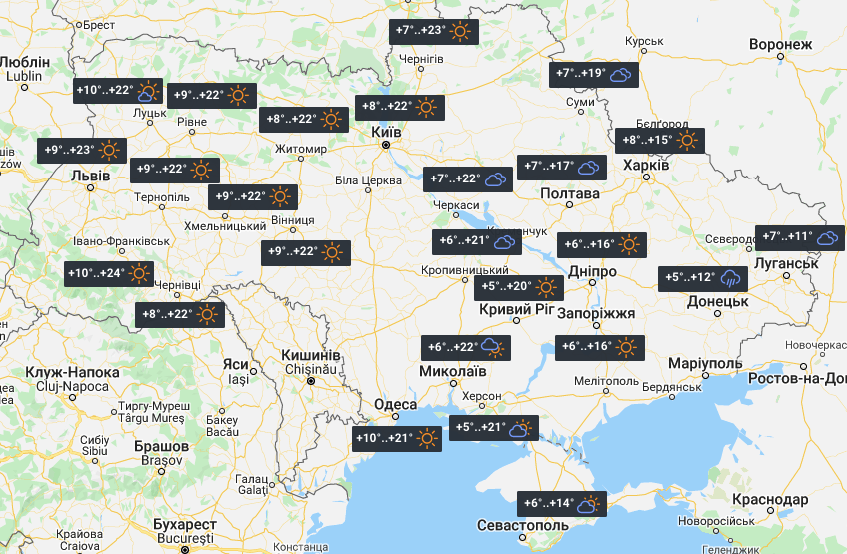 Прогноз погоды новороссийск карта