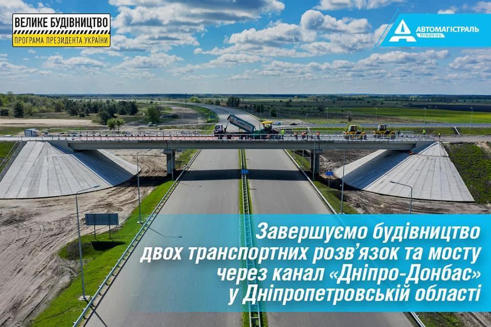 'Автомагістраль-Південь' завершує 'Велике будівництво' комплексу штучних споруд на новій трасі до Дніпра 'Автомагістраль-Південь' завершує 'Велике будівництво' комплексу штучних споруд на новій трасі до Дніпра