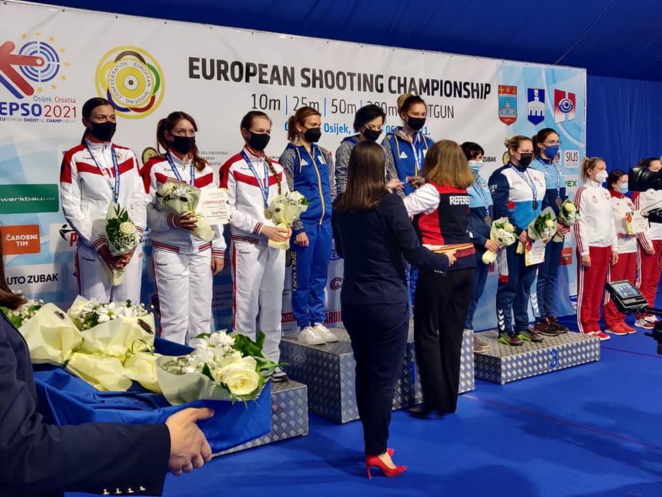 Пьедестал почета в конце соревнований / фото facebook.com/European-Shooting-Confederation Пьедестал почета в конце соревнований / фото facebook.com/European-Shooting-Confederation