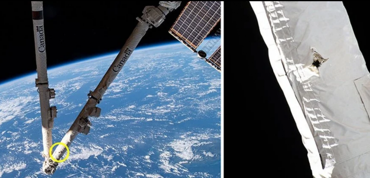 На МКС новая пробоина / фото NASA, Canadian Space Agency На МКС новая пробоина / фото NASA, Canadian Space Agency