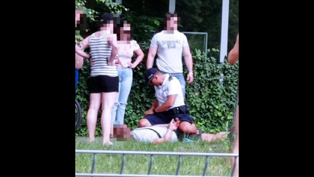 Від удару в голову один з відпочивальників втратив свідомість / Spotted: MPK Poznań / Facebook Від удару в голову один з відпочивальників втратив свідомість / Spotted: MPK Poznań / Facebook