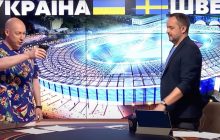 Гордон вылил на себя содержимое стакана от радости за украинскую сборную (видео)