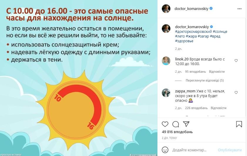 Данные instagram.com/doctor_komarovskiy/ Данные instagram.com/doctor_komarovskiy/