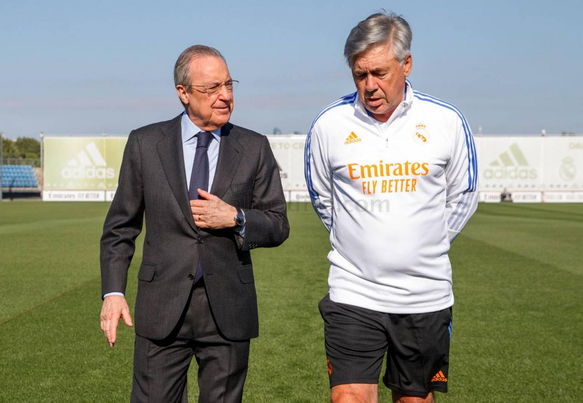 Флорентино Перес (слева) и новый тренер Реала Карло Анчелотти / фото realmadrid.com
