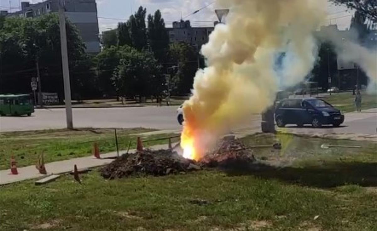 Інцидент стався на Салтівці / скріншот з відео Інцидент стався на Салтівці / скріншот з відео
