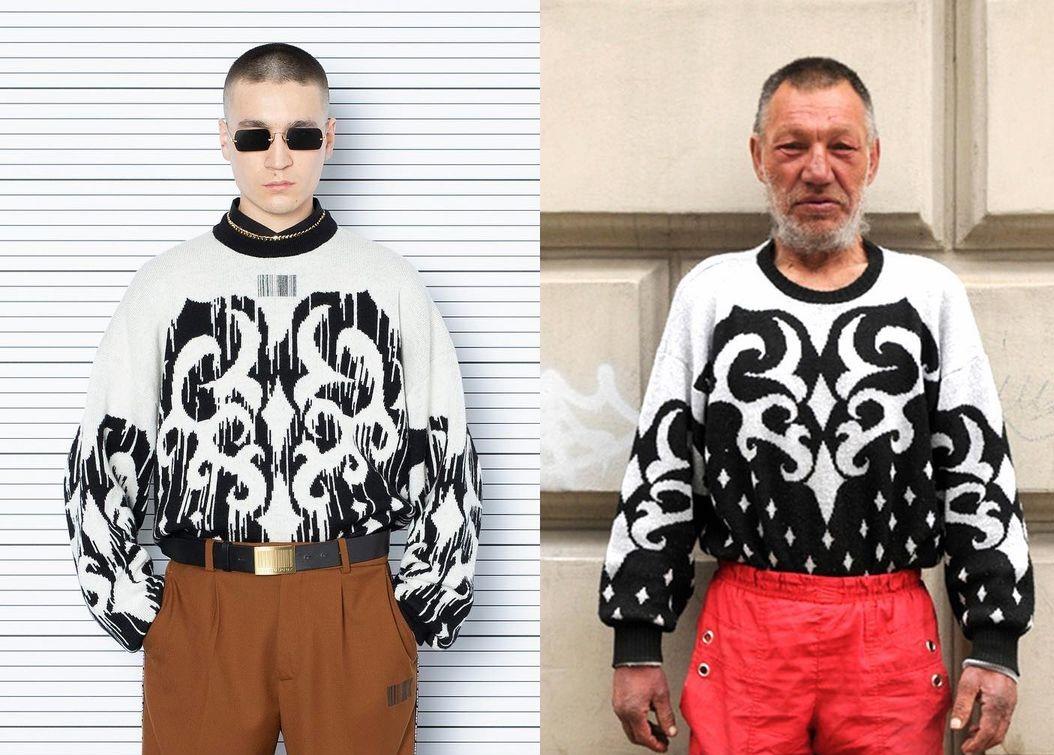 Модель VTMNTS 2022 і бомж Славік / фото facebook.com/SlaviksFashion Модель VTMNTS 2022 і бомж Славік / фото facebook.com/SlaviksFashion