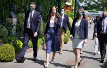 В юбке в горох и на высоком каблуке: Кейт Миддлтон посетила Уимблдонский теннисный турнир (фото)
