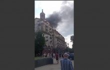 На Крещатике вспыхнул пожар (видео)