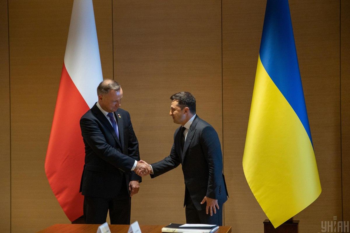 Президент Польши Анджей Дуда и президент Украины Владимир Зеленский / фото УНИАН