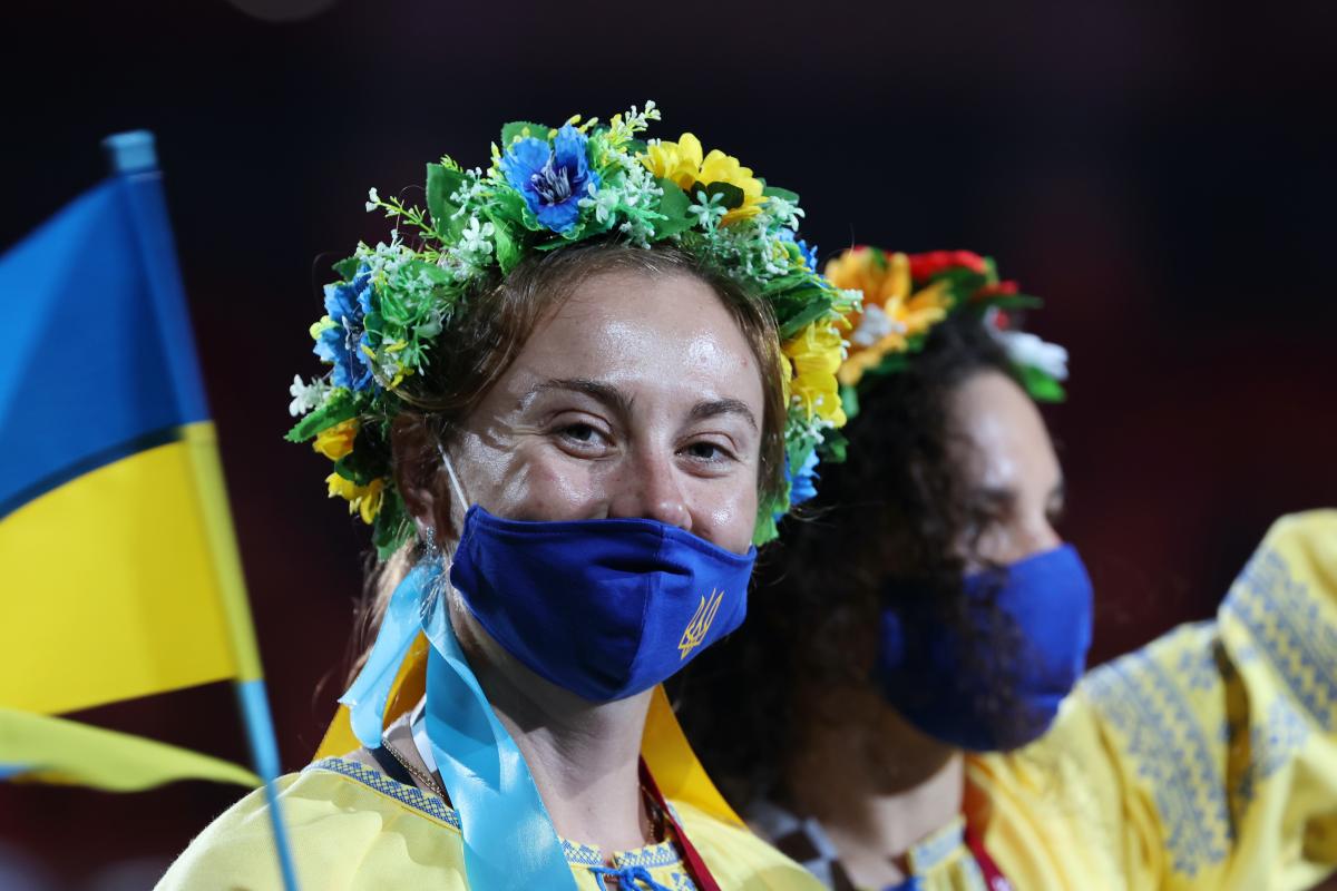 Українська спортсменка на відкритті ігор / фото twitter.com/Tokyo2020
