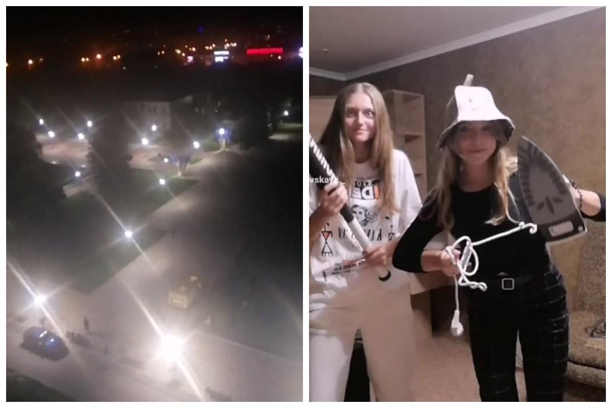 Також дівчата голосно сміялися та зривали плакати про "християнське суспільство" / скриншот з відео Також дівчата голосно сміялися та зривали плакати про "християнське суспільство" / скриншот з відео
