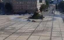 "Нарисовали круги у Богдана Хмельницкого": в центре Киева два авто устроили дрифт (видео)