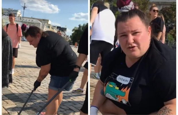 "Драю, чищу": Alyona Alyona отмывает Софийскую площадь после дрифта (видео)
