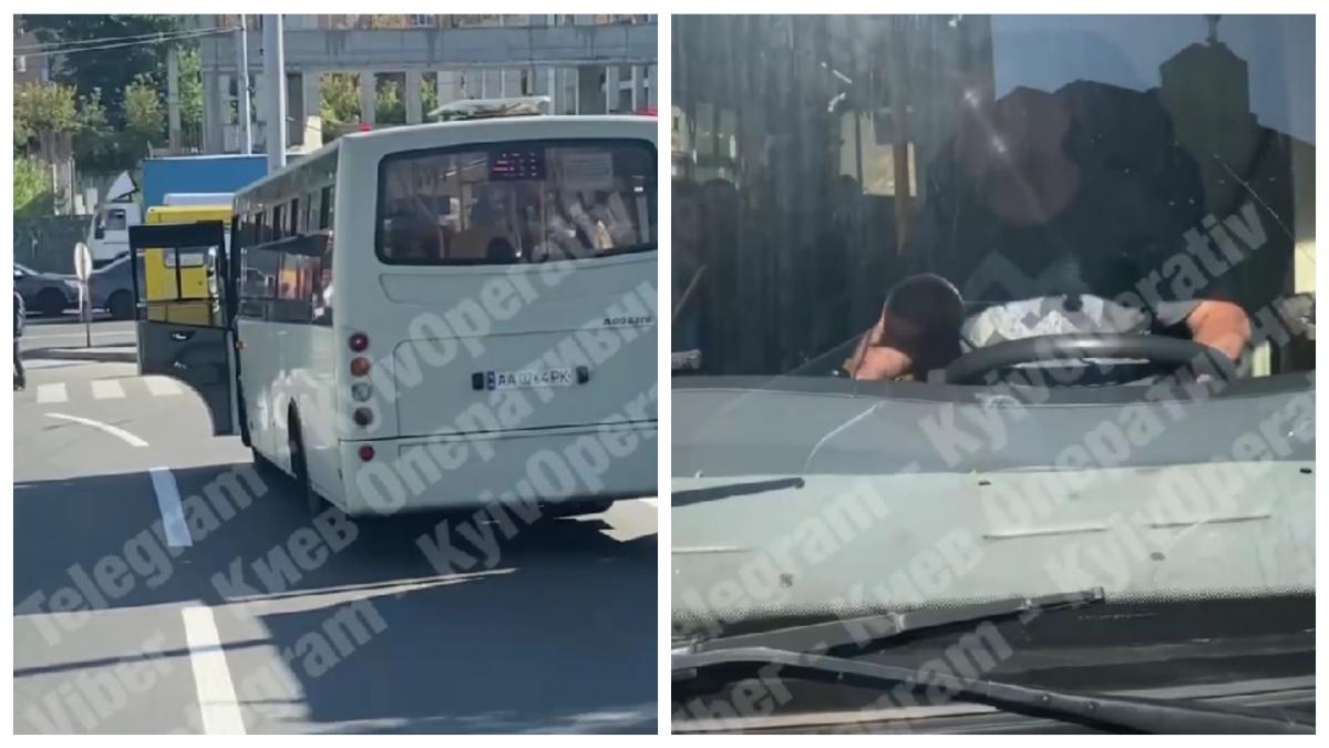 Ще один маршрутник відзначився агресивною поведінкою на дорозі / колаж УНІАН Ще один маршрутник відзначився агресивною поведінкою на дорозі / колаж УНІАН