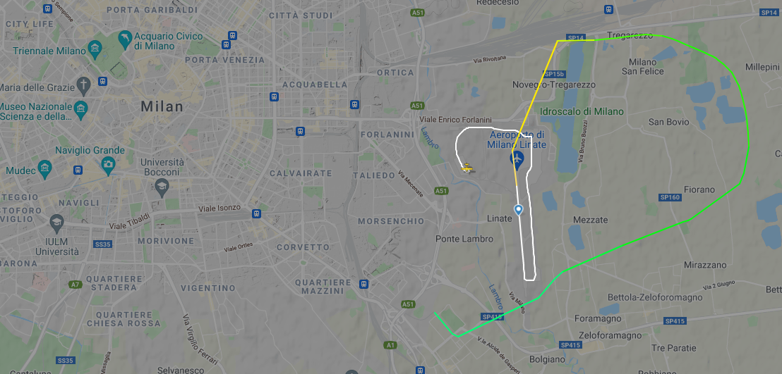 Літак вилетів з аеропорту, зробив півколо і впав / скріншот flightradar24.com