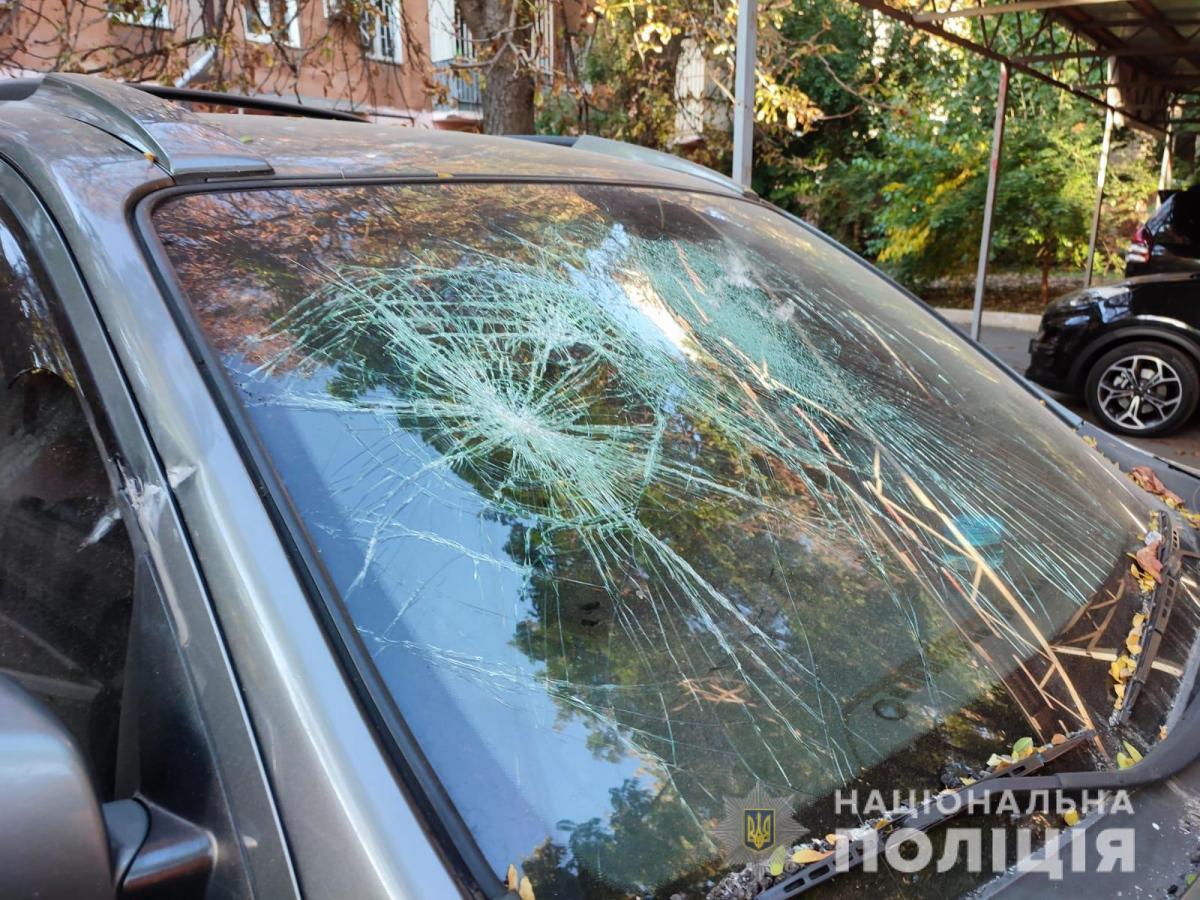 Нападавший бросал камни по автомобилям правоохранителей / фото Нацполиция