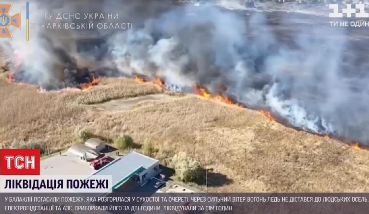 Рятувальникам було важко впоратися з пожежею / скриншот з відео Рятувальникам було важко впоратися з пожежею / скриншот з відео