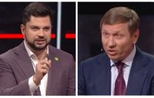 Скандал в прямом эфире: "слуге" бросили в спину подаренный им зеленый значок (видео)