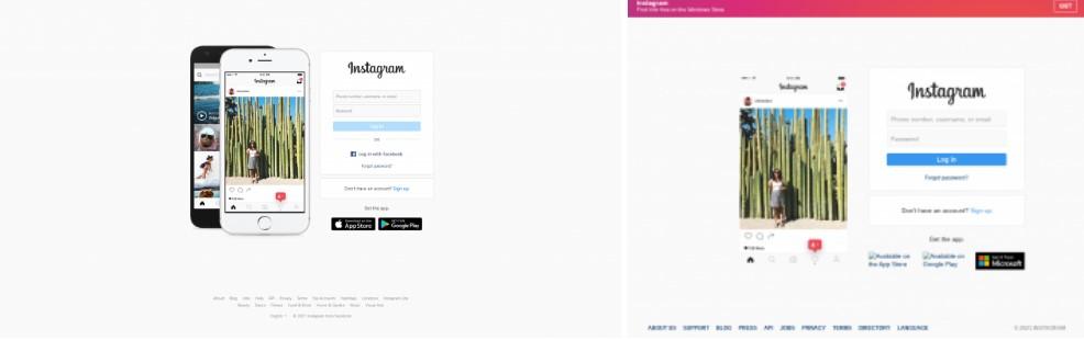 Офіційна і фейкова сторінка входу в Instagram Офіційна і фейкова сторінка входу в Instagram