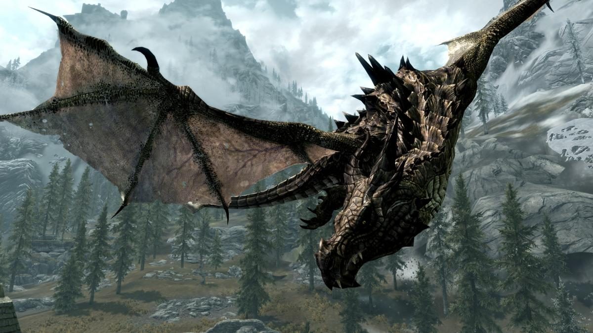 Игрок показал яростное и необычное сражение стражников против дракона в  Skyrim — УНИАН