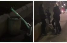 У Києві жорстко провчили підлітків, які нищили орендний самокат (відео)