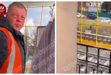 Під Києвом п'яний черговий заснув і заблокував рух переїздом: в обурених водіїв здали нерви (відео)