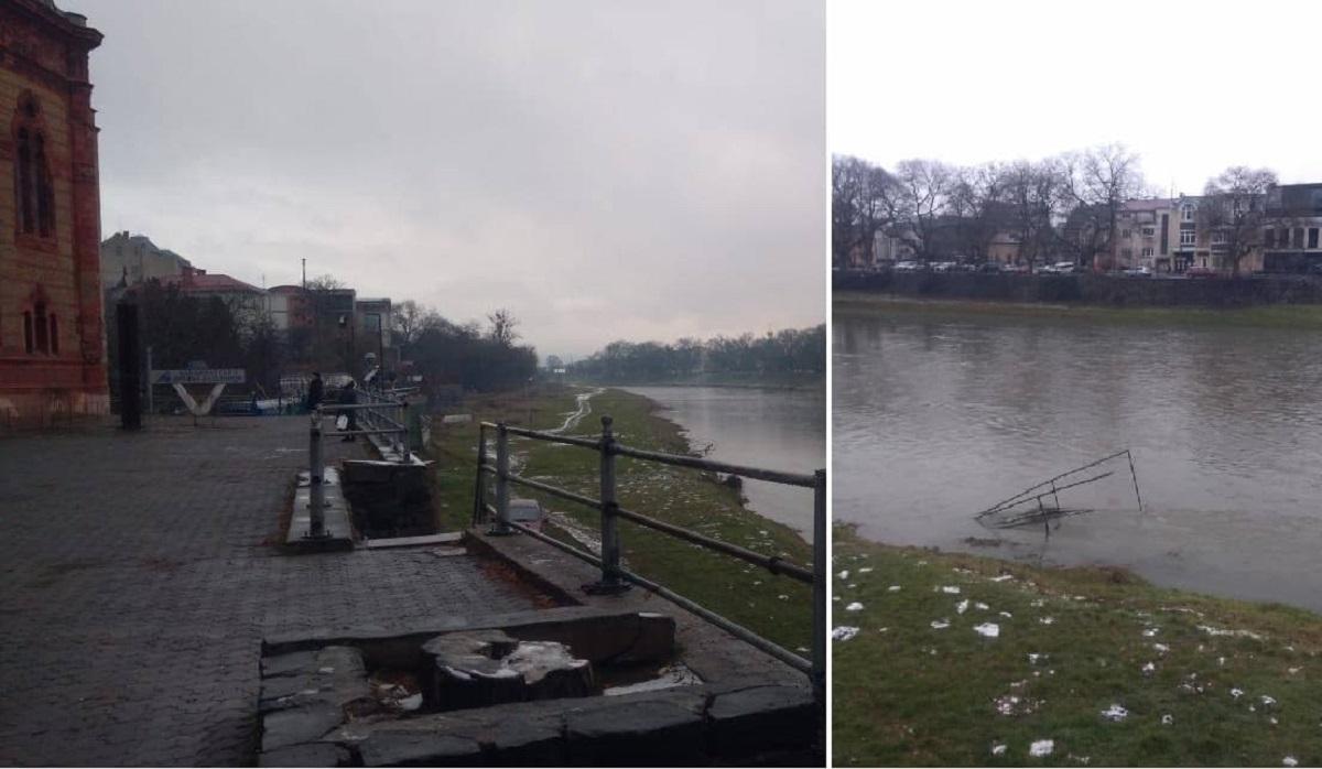 Ханукію в Ужгороді скинули в річку Уж / фото t.me/UJCUkraine