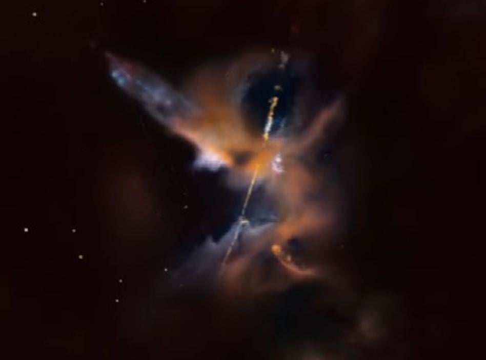 Ученые показали "небесный  световой меч" / скриншот
