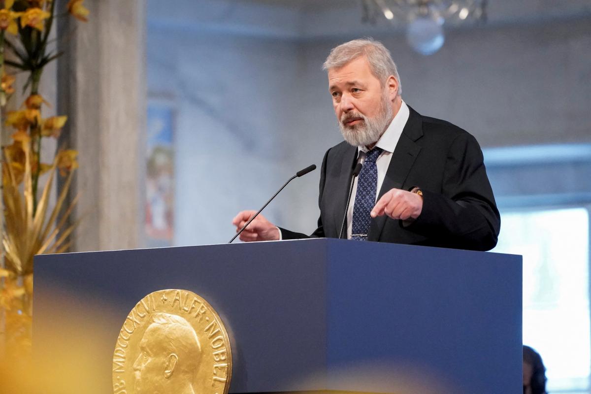 Dmitry Muratov at the Nobel Peace Prize / photo REUTERS