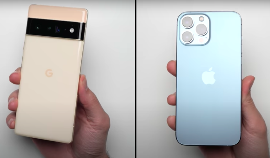 iPhone 13 Pro Max и Pixel 6 Pro сравнили в тесте на падения / YouTube-канал PhoneBuff